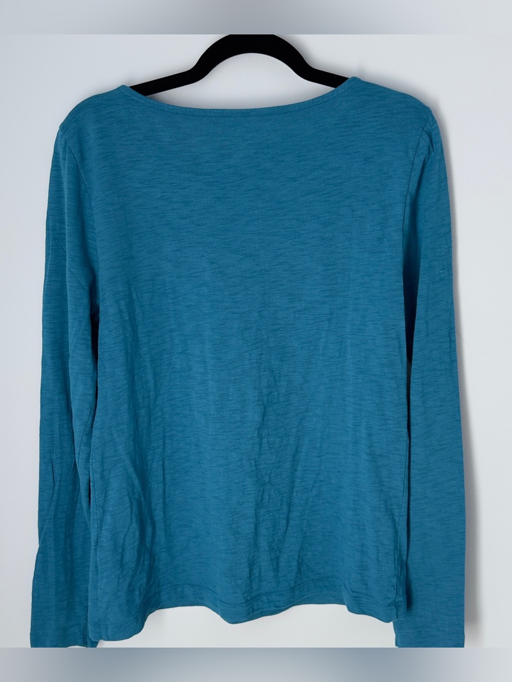 J. Crew Blue Teal Artist Tee Long Sleeve 100% Cotton Tee - Picture 2 of 5